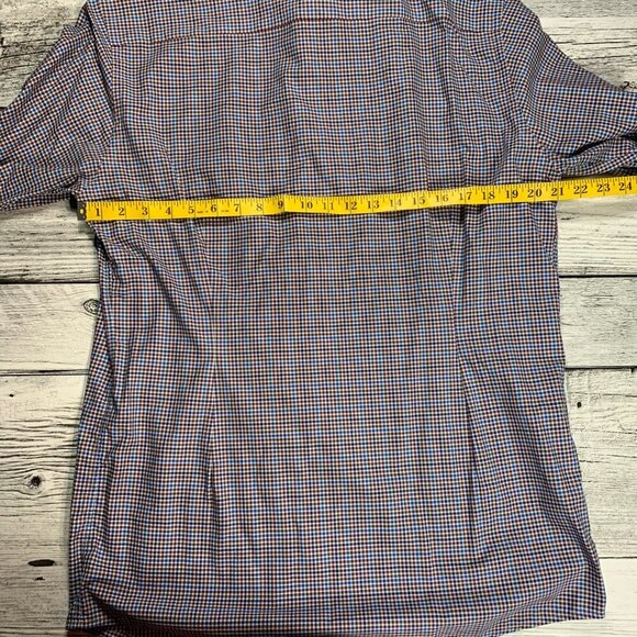Eton Slim Gingham Check Print Dress Shirt - Picture 10 of 12